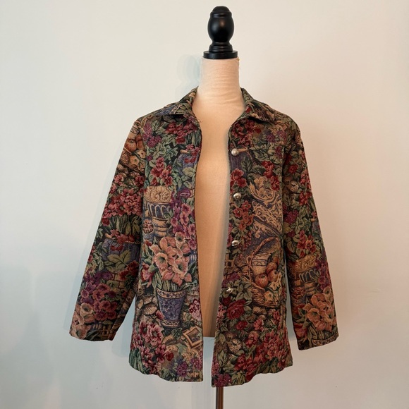 erin london Jackets & Blazers - 🍎ERIN LONDON Vintage Floral Tapestry Jacket Medium 🧺